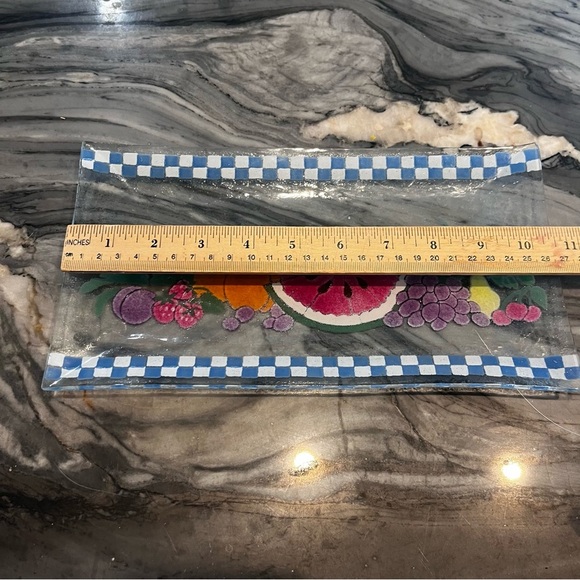 Kelleher Fused Glass Fruit Pattern 11" Rectangular Serving Platter Art Glass - Picture 3 of 5